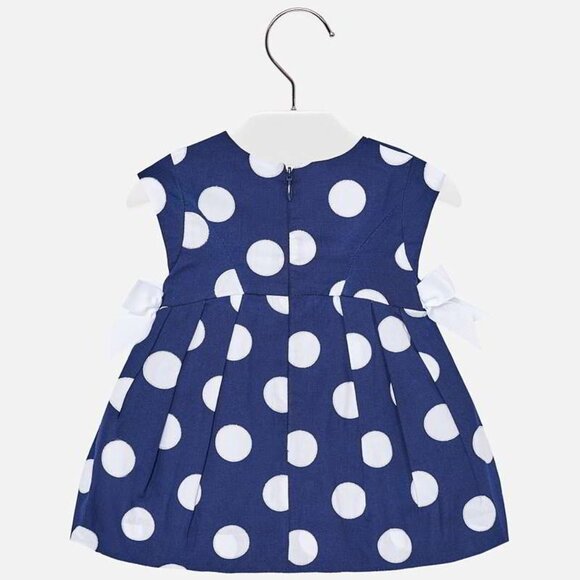 Mayoral Navy‎ Polka Dot Party Dress 24M 92cm 100% Cotton - Picture 2 of 5